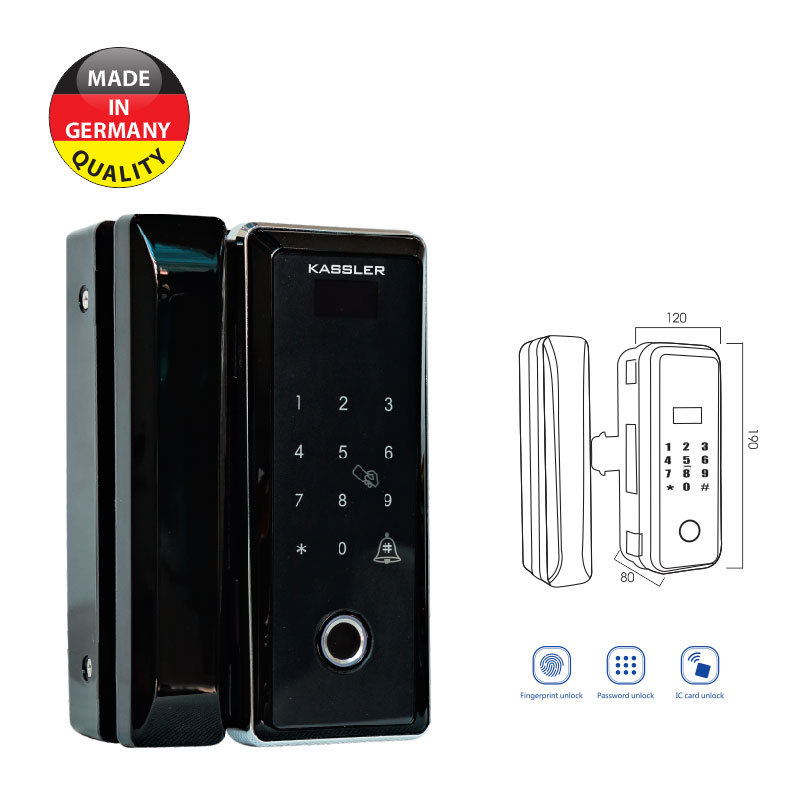 Kh&oacute;a cửa k&iacute;nh v&acirc;n tay Kassler KL-589