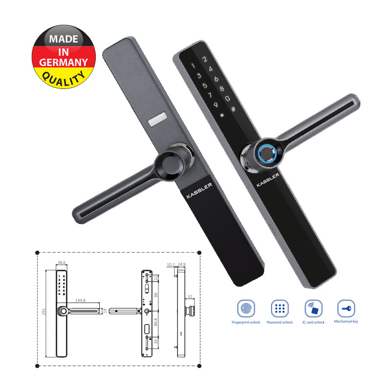 Kho&aacute; v&acirc;n tay Kassler KL - 599 Black - Chống nước mưa