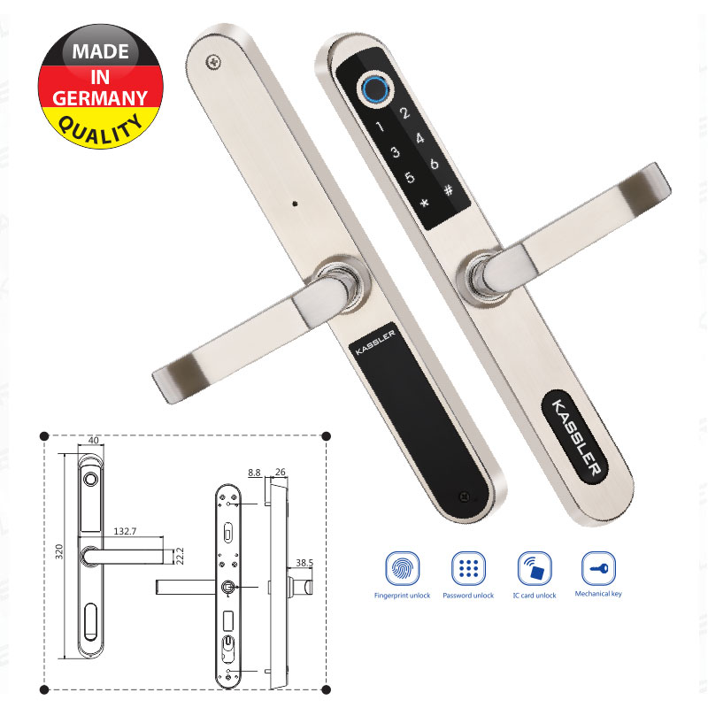 Kh&oacute;a cửa l&ugrave;a v&acirc;n tay Kassler KL-599I